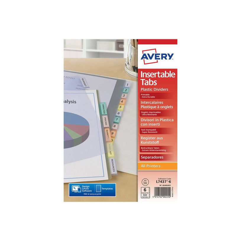 5014702002250-Avery - Intercalaire personnalisable 6 positions - A4 Maxi - polypropylène-P_79439723_1-0