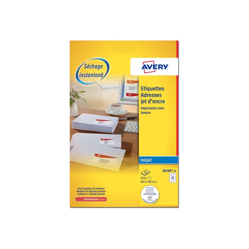 5014702138195-Avery - 315 Étiquettes adresse blanches - 38,1 x 63,5 mm - Impression jet d'encre - réf J-P_79439750_1-1