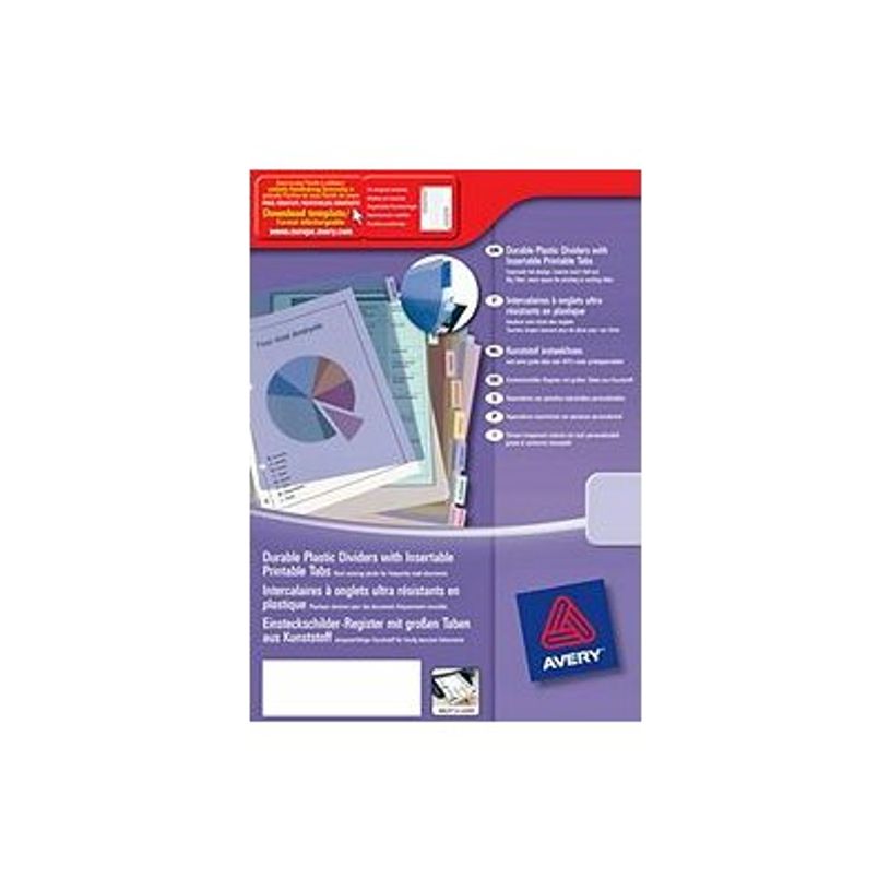 5014702814303-Avery - Intercalaire personnalisable 8 positions - A4 Maxi - polypropylène-P_79439755_1-0