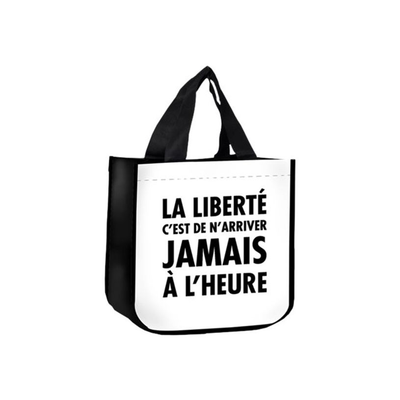 3700572709635-Kiub Messages - Sac cabas blanc - La liberté c'est de n'arriver jamais à l'heure-P_79439795_1-0