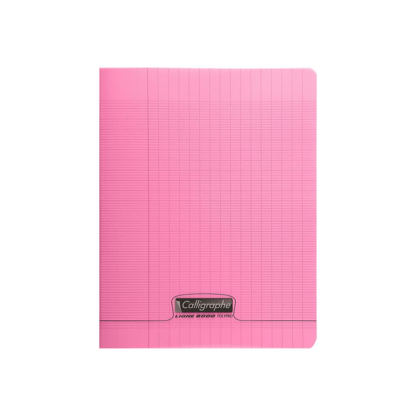 3210330181714-Calligraphe 8000 - Cahier polypro 24 x 32 cm - 48 pages - grands carreaux (Seyes) - rose-P_79439896_1-0