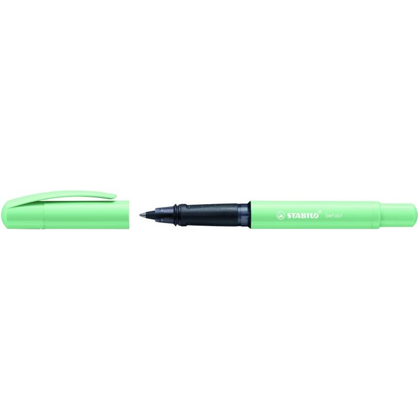 4006381538930-STABILO beFab! - Roller encre bleue - 0,5 mm - corps large - vert pastel-P_79439922_1-0