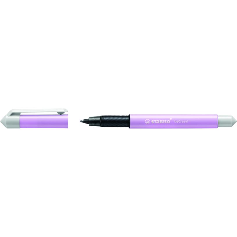 4006381539739-STABILO beCrazy! - Roller encre bleue - 0,5 mm - corps fin - lilas pastel-P_79439933_1-0