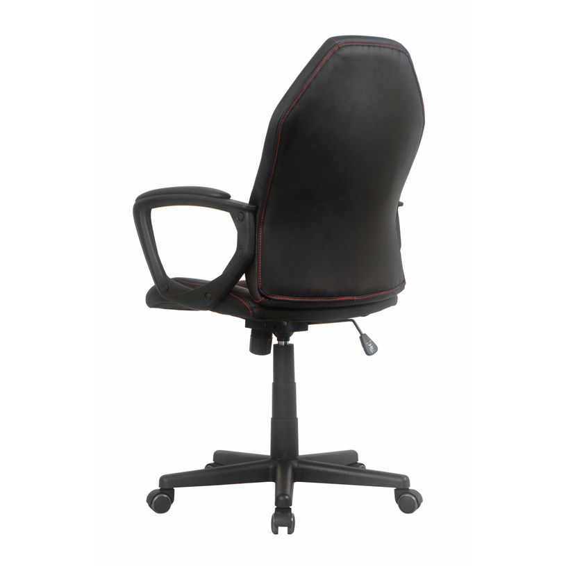 3397702728194-Fauteuil de bureau BOGOTA - accoudoirs fixes - noir avec surpiqûres rouge-P_79439946_4-3