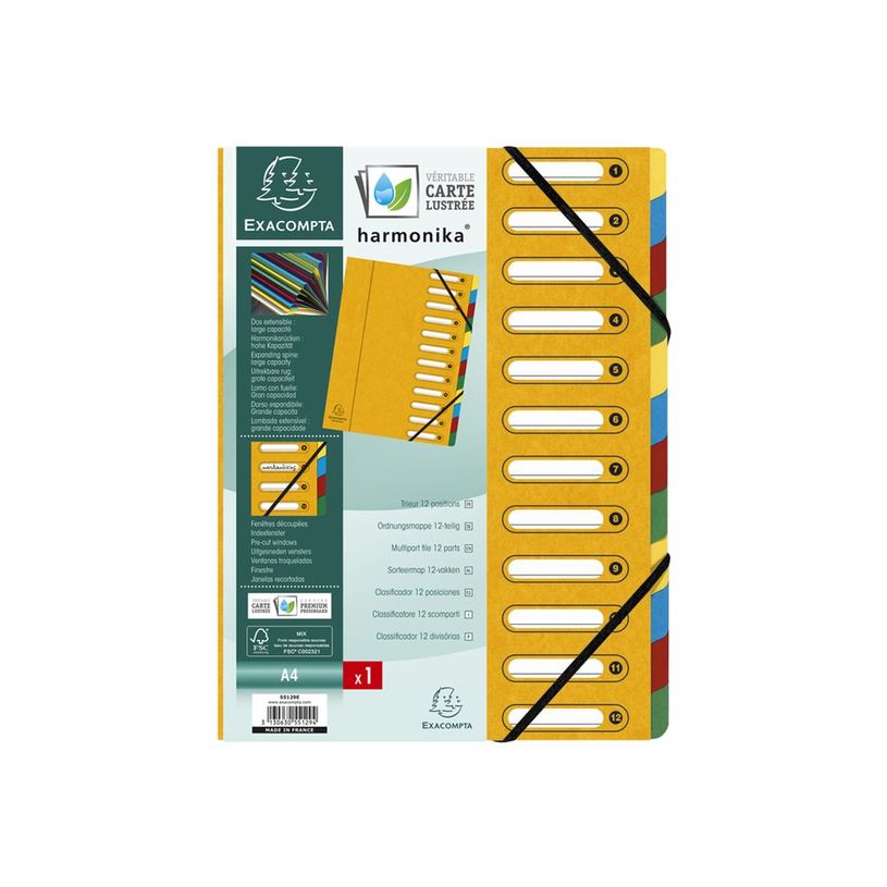 3130630551294-Exacompta Harmonika - Trieur à fenêtres 12 positions - jaune-P_79440071_3-2