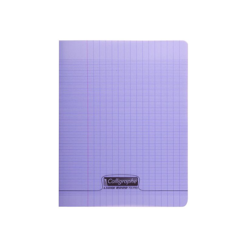 3210330181776-Calligraphe 8000 - Cahier polypro 24 x 32 cm - 48 pages - grands carreaux (Seyes) - violet-P_79440102_1-0