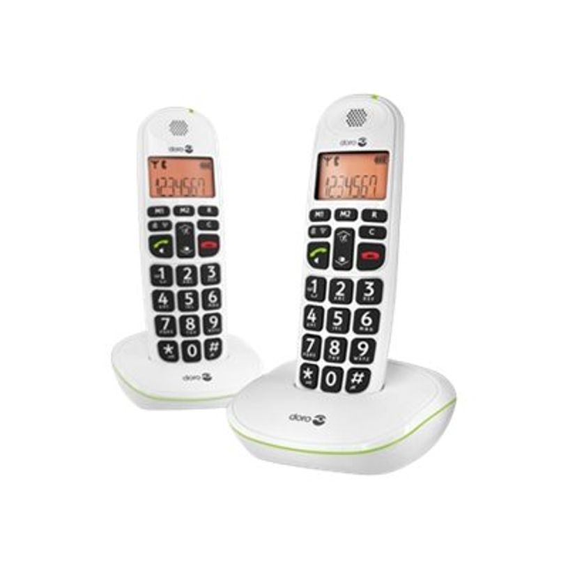 7322460055493-Doro PhoneEasy 100W Duo - téléphone sans fil + combiné supplémentaire - blanc-P_79440586_1-0