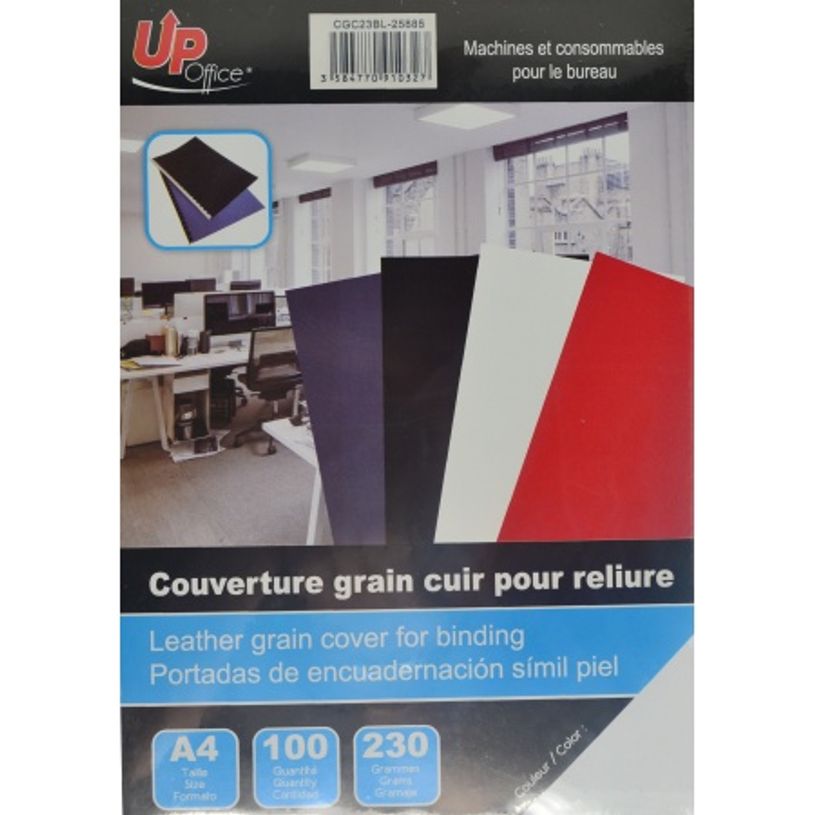 3584770910327-UP OFFICE - 100 couvertures à reliure A4 (21 x 29,7 cm) - 230 g/m² - blanc-P_79440589_1-0