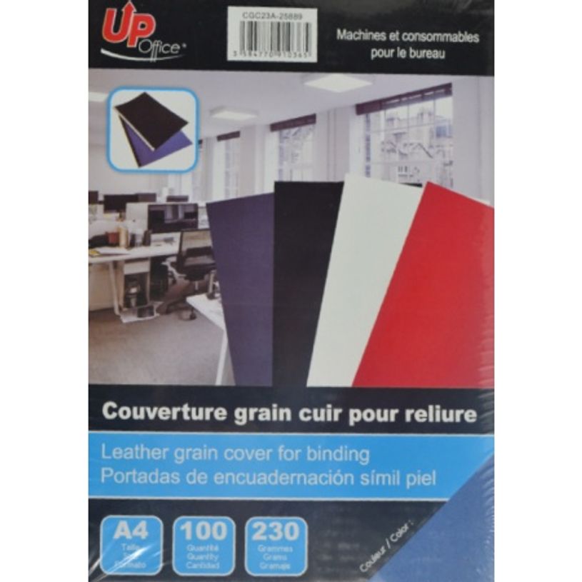 3584770910341-UP OFFICE - 100 couvertures à reliure A4 (21 x 29,7 cm) - 230 g/m² - bleu-P_79440591_1-0