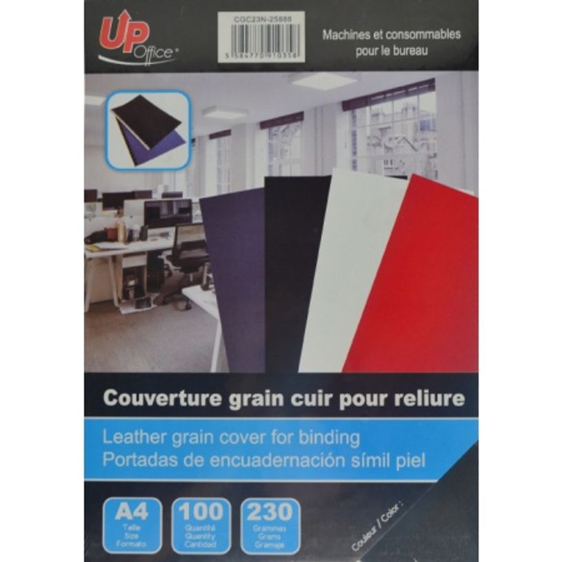 3584770910358-Up Office - 100 couvertures à reliure A4 (21 x 29,7 cm) - carton grain cuir  230 g/m² - n-P_79440592_1-0