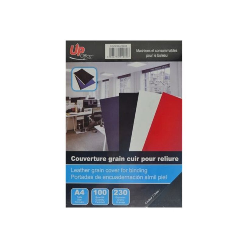 3584770910358-Up Office - 100 couvertures à reliure A4 (21 x 29,7 cm) - carton grain cuir  230 g/m² - n-P_79440592_2-1