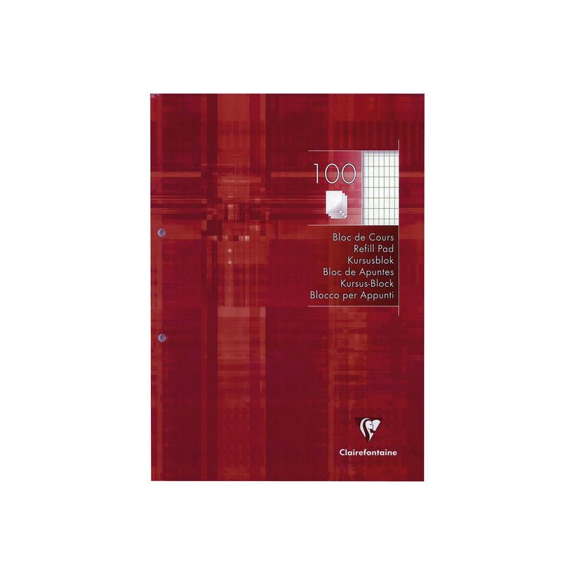 3329680058130-Clairefontaine - Bloc de cours A4 - perforé 2 trous - 200 pages - carreaux 4x8-P_79440637_1-0