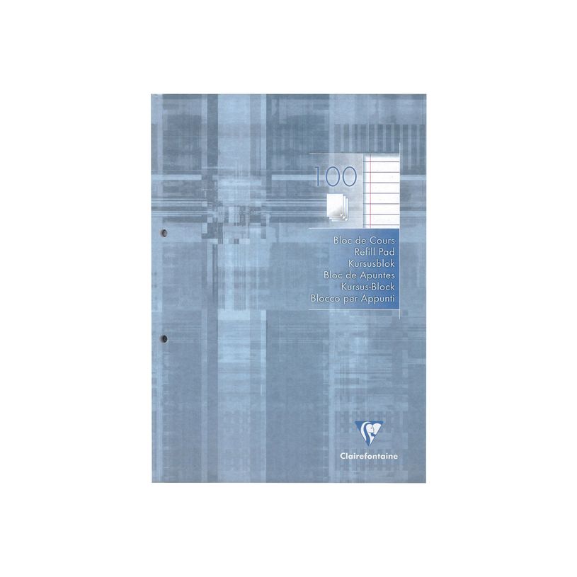 3329680058147-Clairefontaine - Bloc de cours A4 - perforé 2 trous - 200 pages - ligné avec marge-P_79440638_1-0