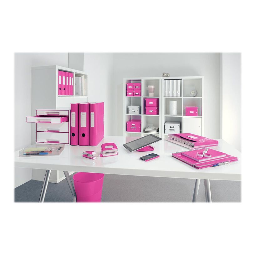 4002432105250-WOW - Classeur à levier 180° - Dos 80 mm - A4 - pour 600 feuilles - rose-P_79440643_3-3