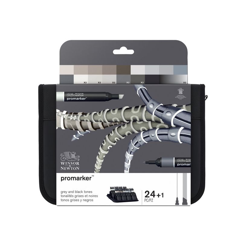 884955063460-ProMarker - Pack de 24 marqueurs double pointe - gris et noir-P_79440702_1-5