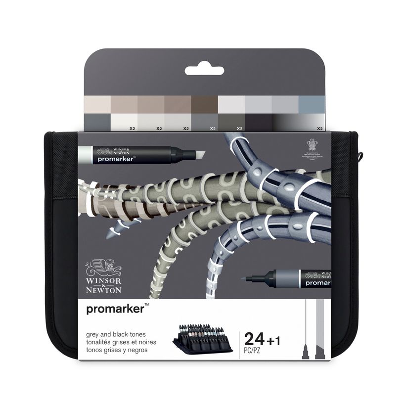 884955063460-ProMarker - Pack de 24 marqueurs double pointe - gris et noir-P_79440702_5-0