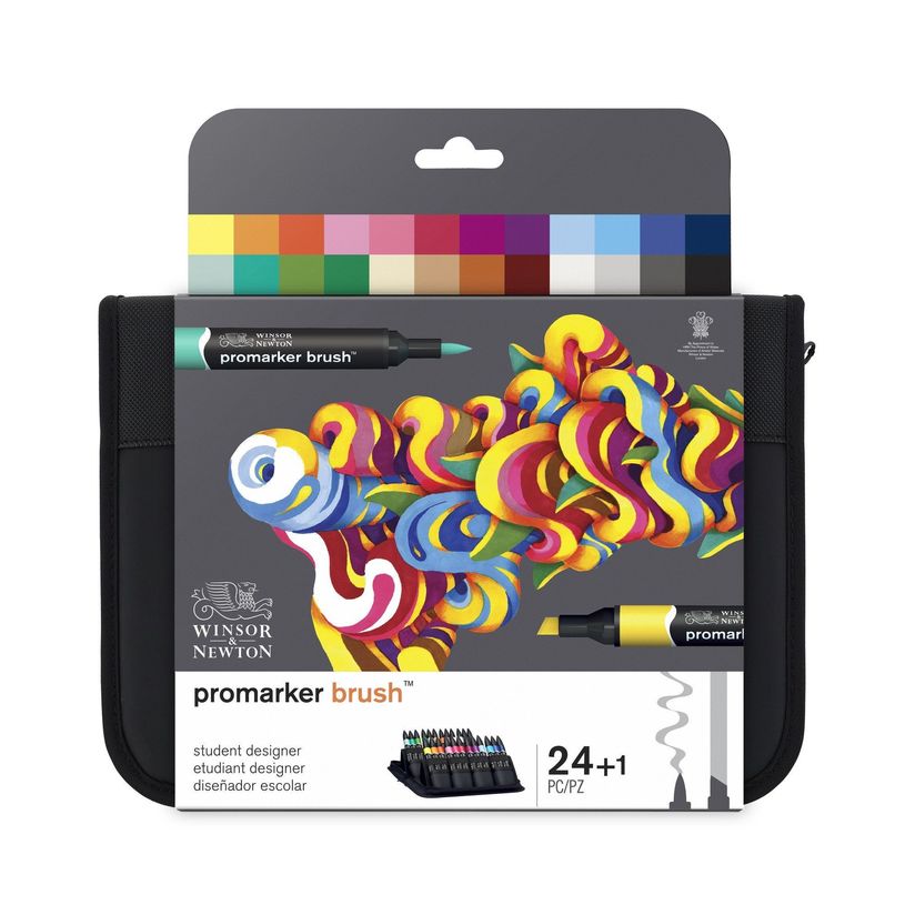884955063446-ProMarker brush - Trousse 24 marqueurs - double pointe - étudiant designer-P_79440703_4-0