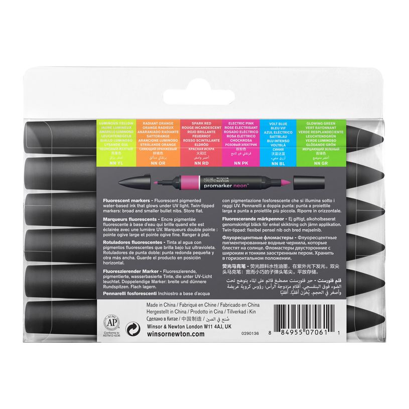 884955070611-Winsor & Newton ProMarker - Pack de 6 marqueurs double pointe - couleurs assorties-P_79440729_2-1