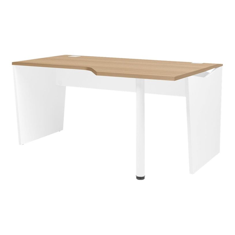 3483600857781-Bureau compact 90° à droite YES ! - 160 cm - Pieds panneaux fixes - Chêne-P_79440910_1-0