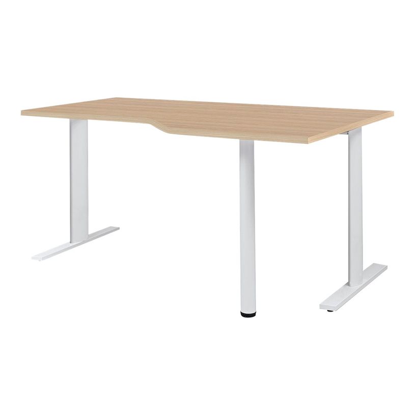 3483600857842-Bureau compact 90° à droite YES ! - 160 cm - Pieds métal fixes - Chêne-P_79440916_1-0