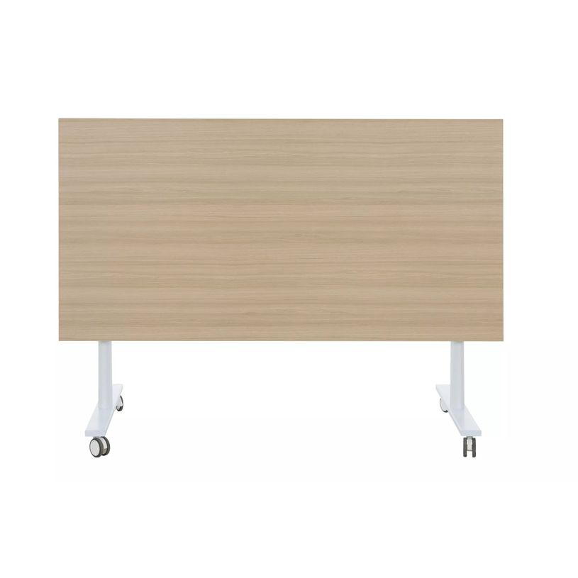 3483600857972-Table de réunion mobile et rabattable YES ! - 140 cm - Pieds blancs - Chêne-P_79440929_3-2