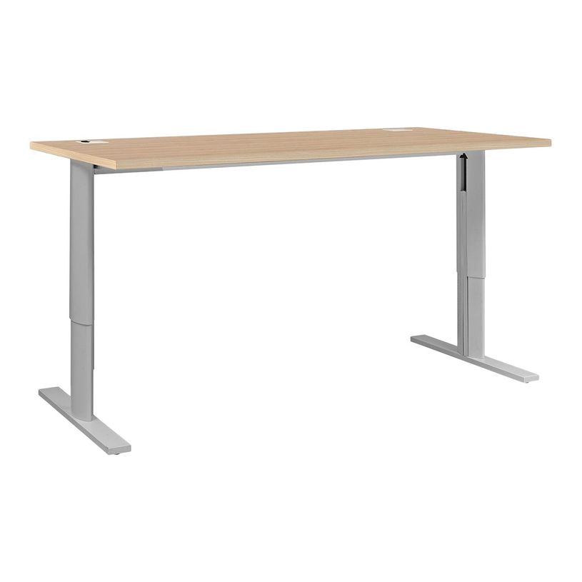 3483600858658-Bureau YES ! - 140 cm - Pieds ajustables gris - Chêne-P_79440943_1-0