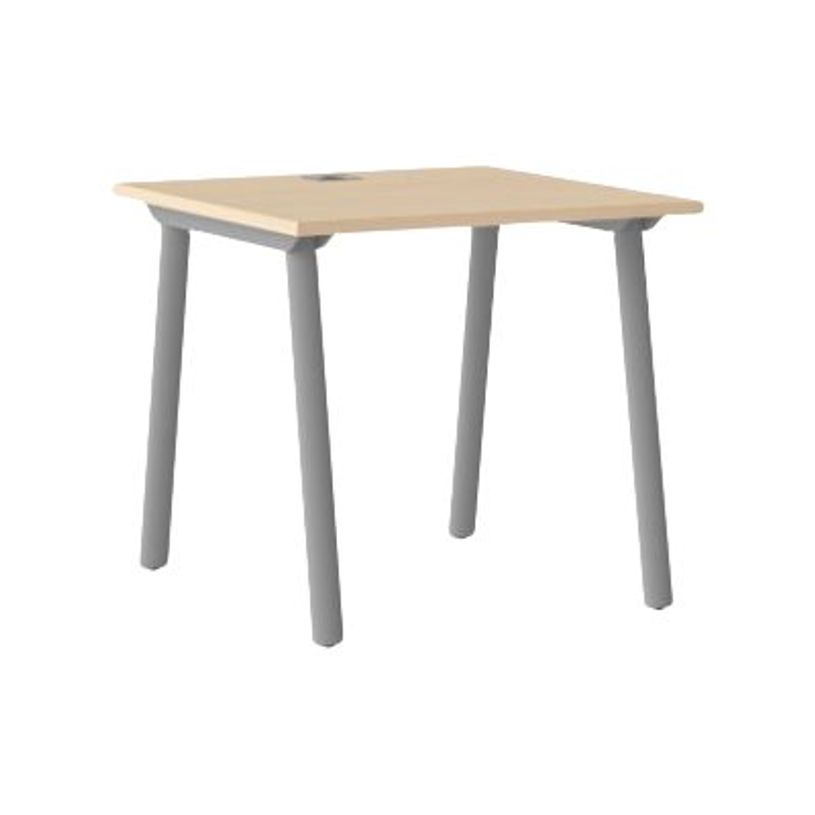 3483600875389-Bureau YES ! - 80 cm - Pieds arches fixes gris - Chêne-P_79440960_1-0