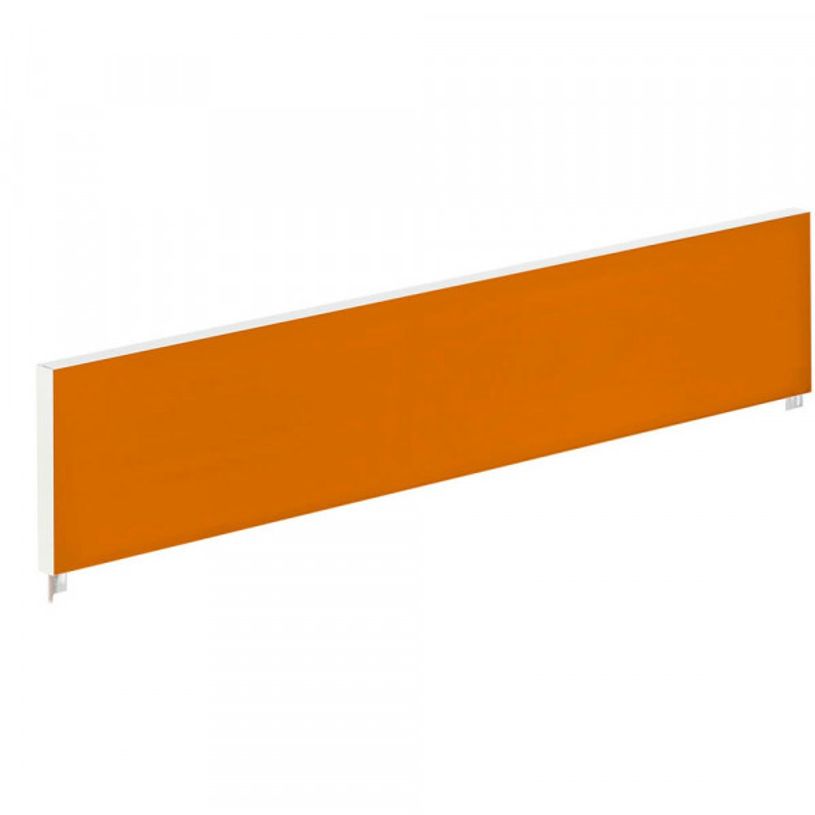 3660141254556-Ecran de séparation cadre aluminium H33 x L120 cm - cadre aluminium blanc - toile orange-P_79441010_1-0