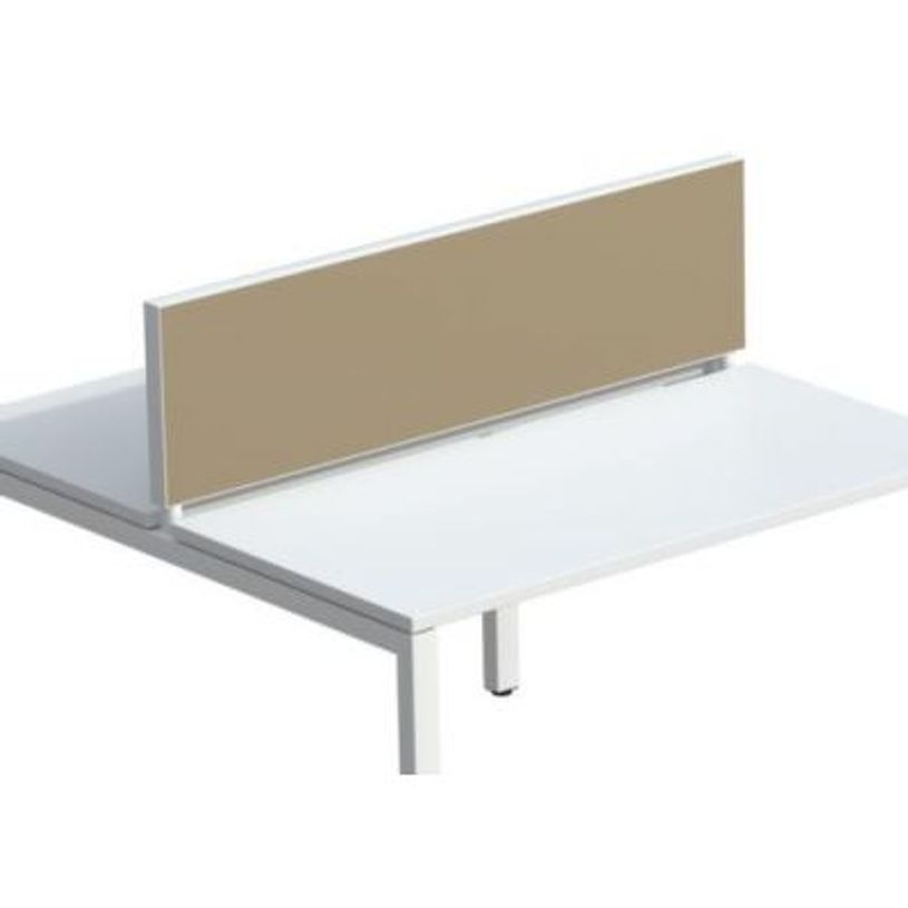 3660141254709-Ecran de séparation cadre aluminium H33 x L120 cm - cadre aluminium blanc - toile sable-P_79441025_1-0