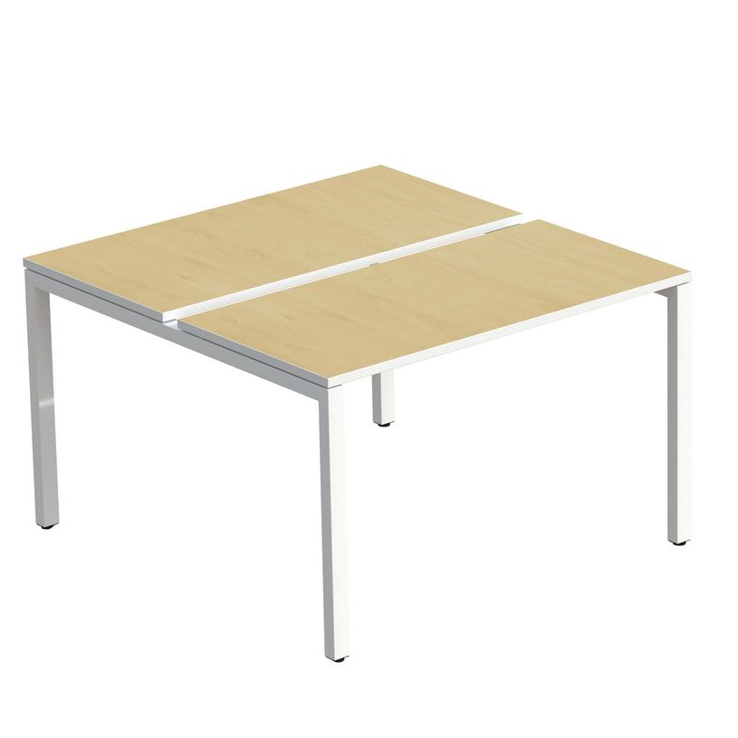 3660141254846-Bureau Bench 2 personnes EASYDESK - soit 2 plateaux L140xP80xH75 cm (L140 x P166) - Hêtre-P_79441039_1-0