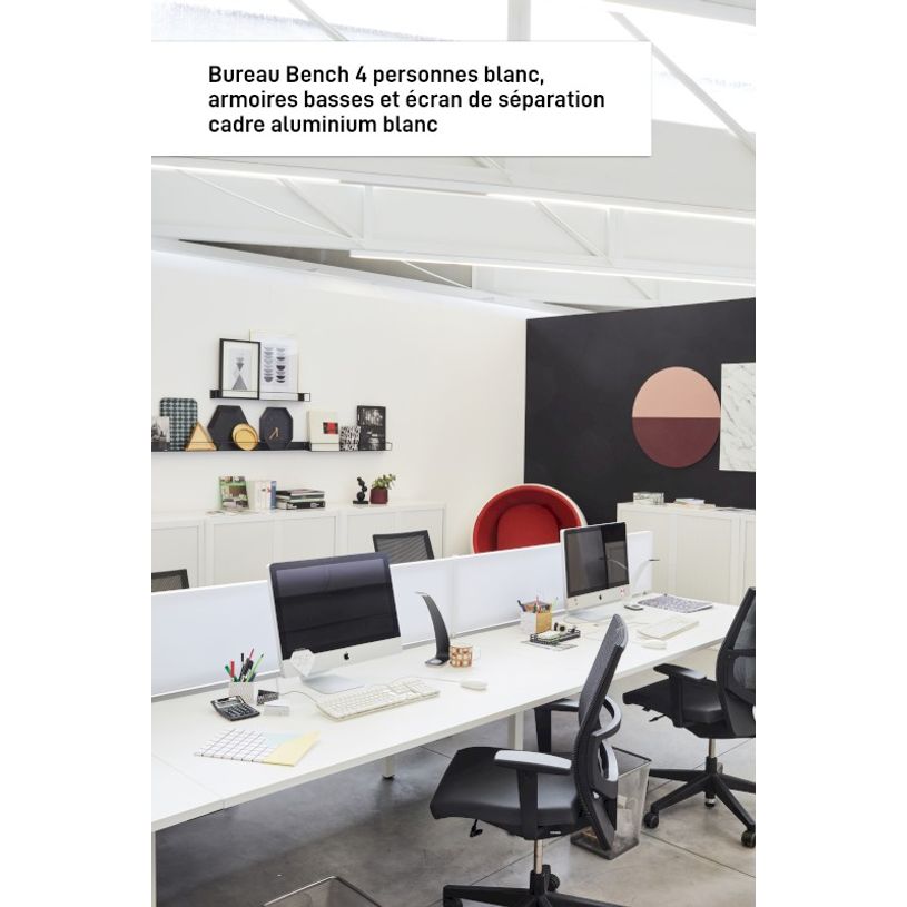 3660141254914-Bureau Bench 4 personnes EASYDESK - soit 4 plateaux L140xP80xH75 cm (L280 x P166) - Blanc-P_79441046_2-1