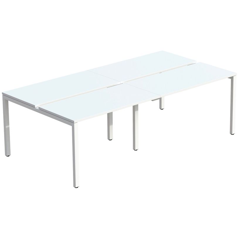 3660141254938-Bureau Bench 4 personnes EASYDESK - soit 4 plateaux L160xP80xH75 cm (L320 x P166) - Blanc-P_79441048_1-0