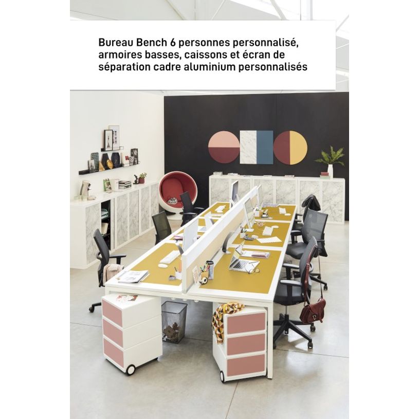 3660141254952-Bureau Bench 6 personnes EASYDESK - soit 6 plateaux L120xP80xH75 cm (L360 x P166) - Blanc-P_79441050_2-1