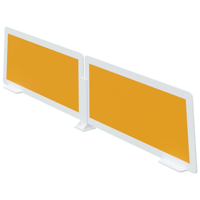 3660141256208-Lot de 2 écrans de séparation en polystyrène - H35 x L80 cm - orange-P_79441079_1-0