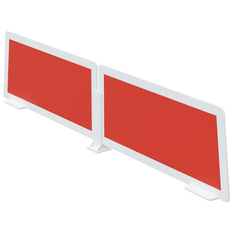 3660141256239-Lot de 2 écrans de séparation en polystyrène - H35 x L80 cm - rouge-P_79441082_1-0