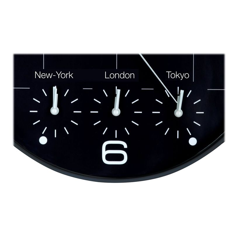 3595560025114-Unilux - Horloge On Time - mécanisme quartz - 4 fuseaux horaires - 30,5 cm - noir-P_79441145_3-3