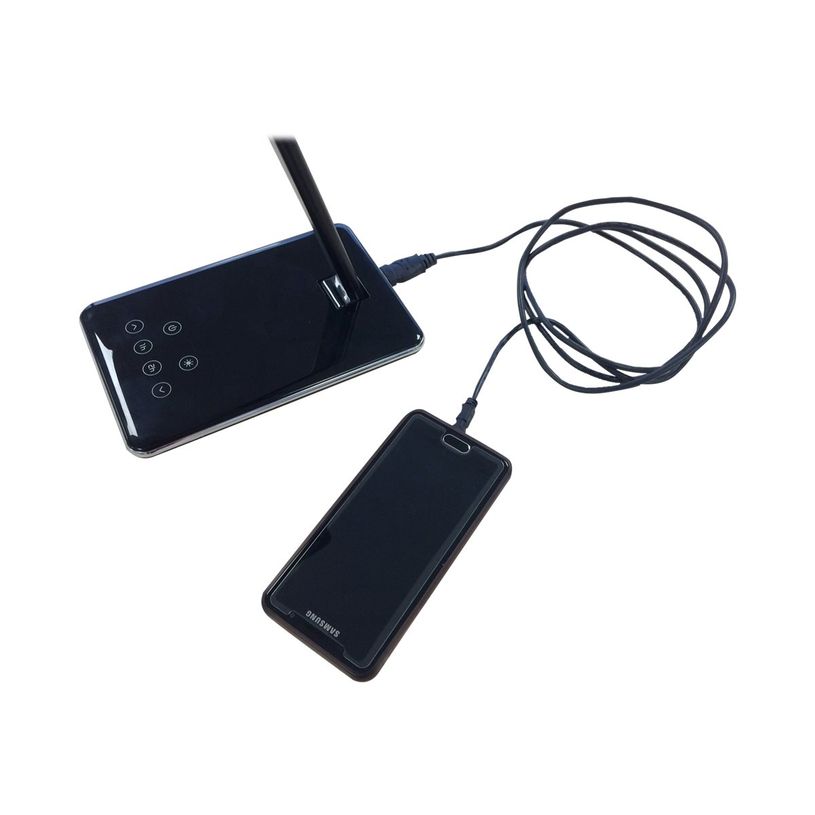 3595560029402-Unilux - Lampe de bureau pliable Linka - LED - USB + chargeur sans fil - noir-P_79441158_8-2