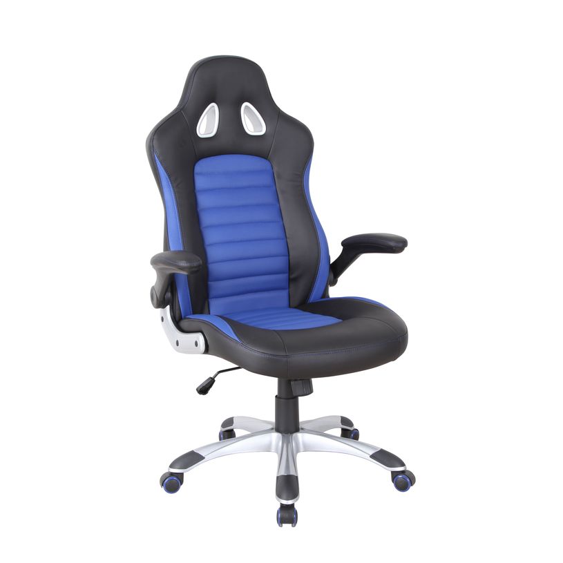 3700339883851-Fauteuil gamer DRIFT - accoudoirs fixes - Noir et bleu-P_79441195_1-0