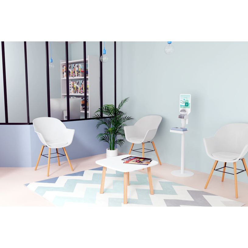 3660141230222-Lot de 2 chaises WISEMAN - Pieds en hêtre massif - blanc--3