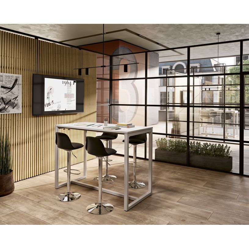 3660141230253-Lot de 2 tabourets haut BOBBA - pied alu - assise noire--2