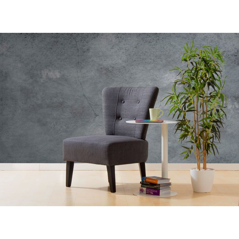 3660141230352-Fauteuil d'accueil BRIGHTON - Piétement en hêtre massif coloris noir - tissu anthracite--3