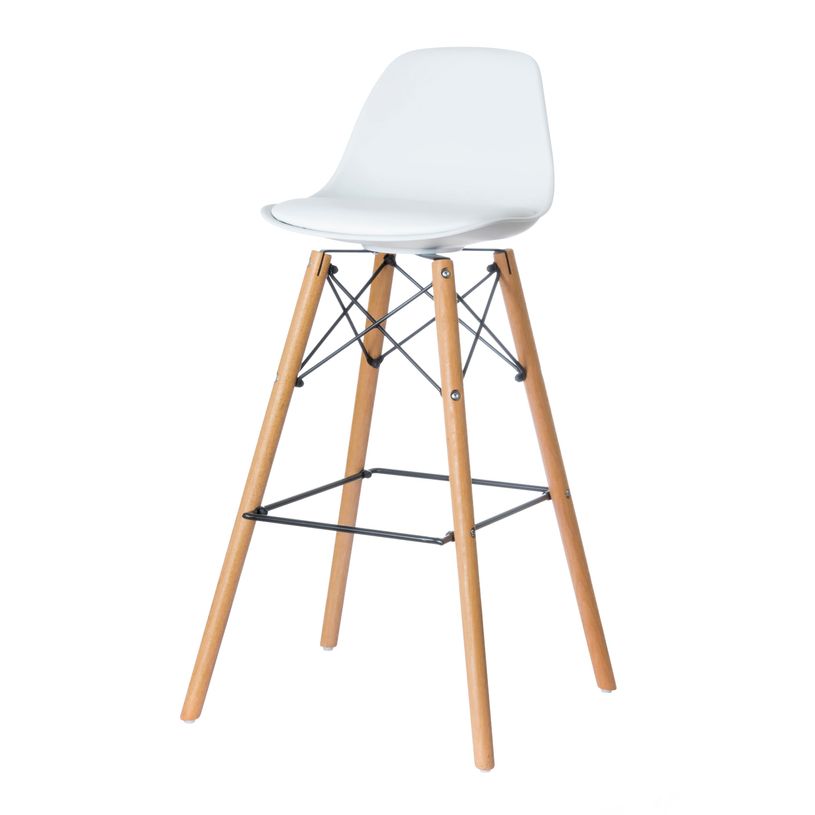 3660141230307-Lot de 2 tabourets haut STEELWOOD - pied hêtre - assise blanche-P_79441208_4-3