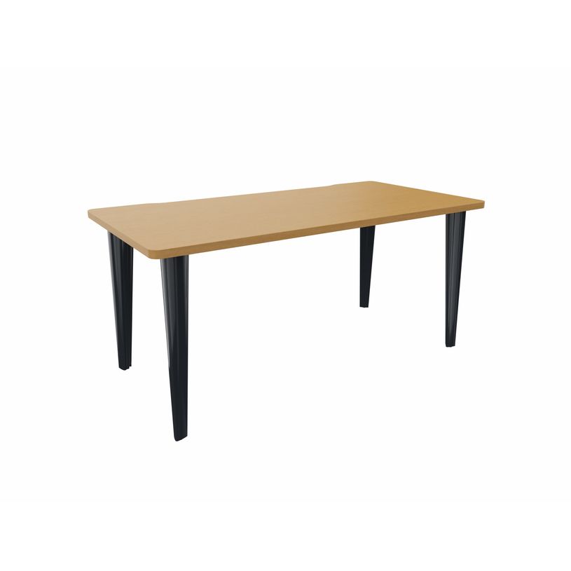 2012349454220-Bureau EVIDENCE - 180 cm - Pieds anthracites - Plateau imitation hêtre-P_79441292_1-0