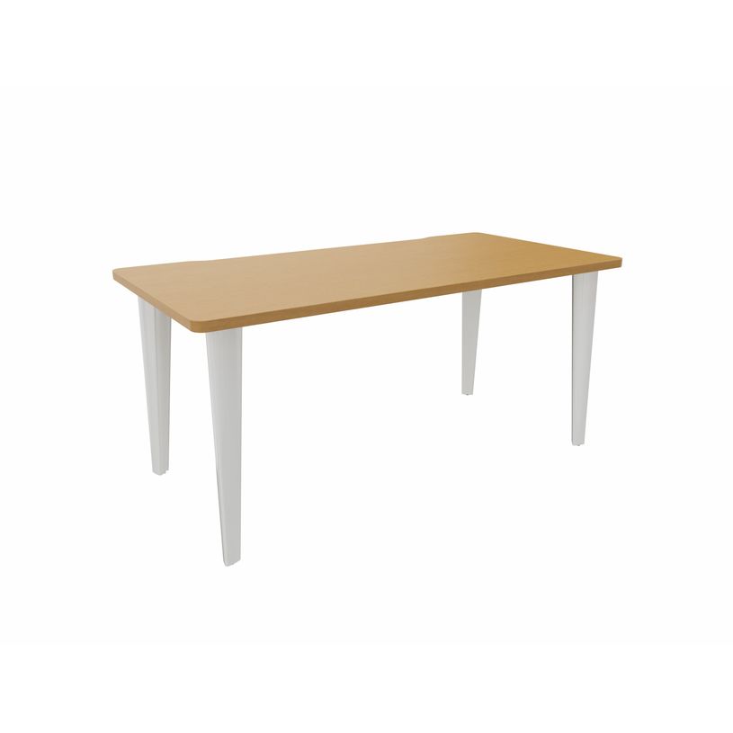 2012349454329-Bureau EVIDENCE - 180 cm - Pieds blancs - Plateau imitation hêtre-P_79441297_1-0