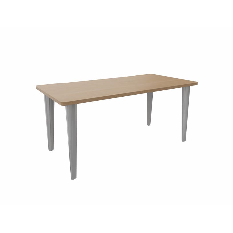 2012349454367-Bureau EVIDENCE - 180 cm - Pieds aluminium - Plateau imitation chêne clair-P_79441299_1-0