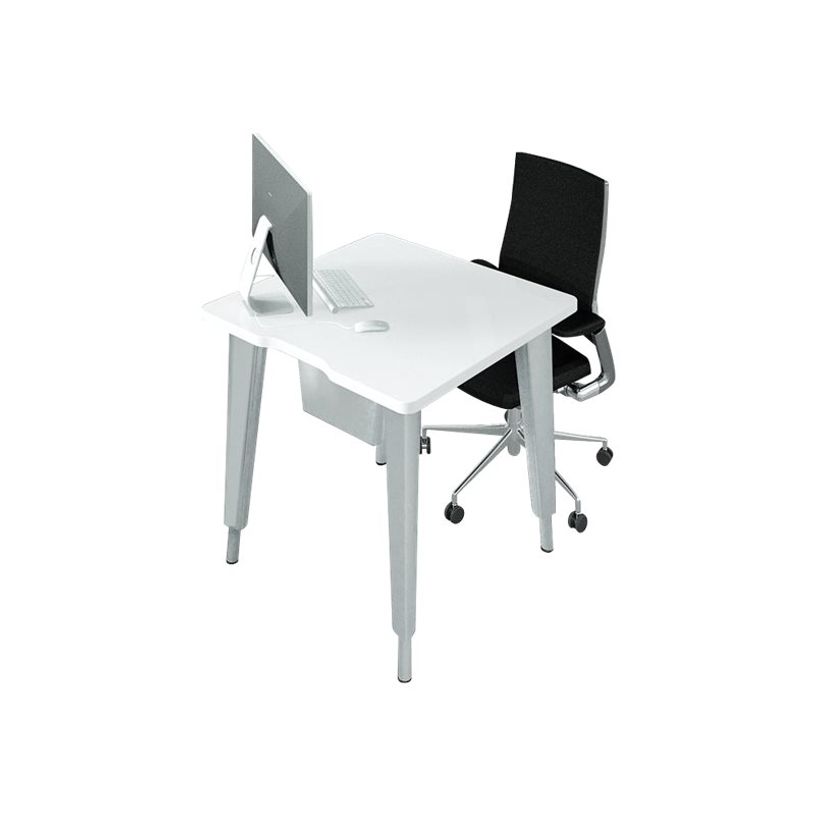 2012349455487-Bureau EVIDENCE - 80 cm - Pieds blancs - Plateau imitation merisier-P_79441355_2-1