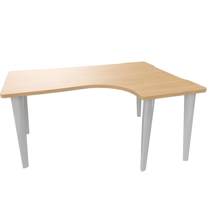 2012349455869-Bureau compact 90° à droite EVIDENCE - Pieds aluminium - Plateau imitation chêne clair-P_79441374_1-0