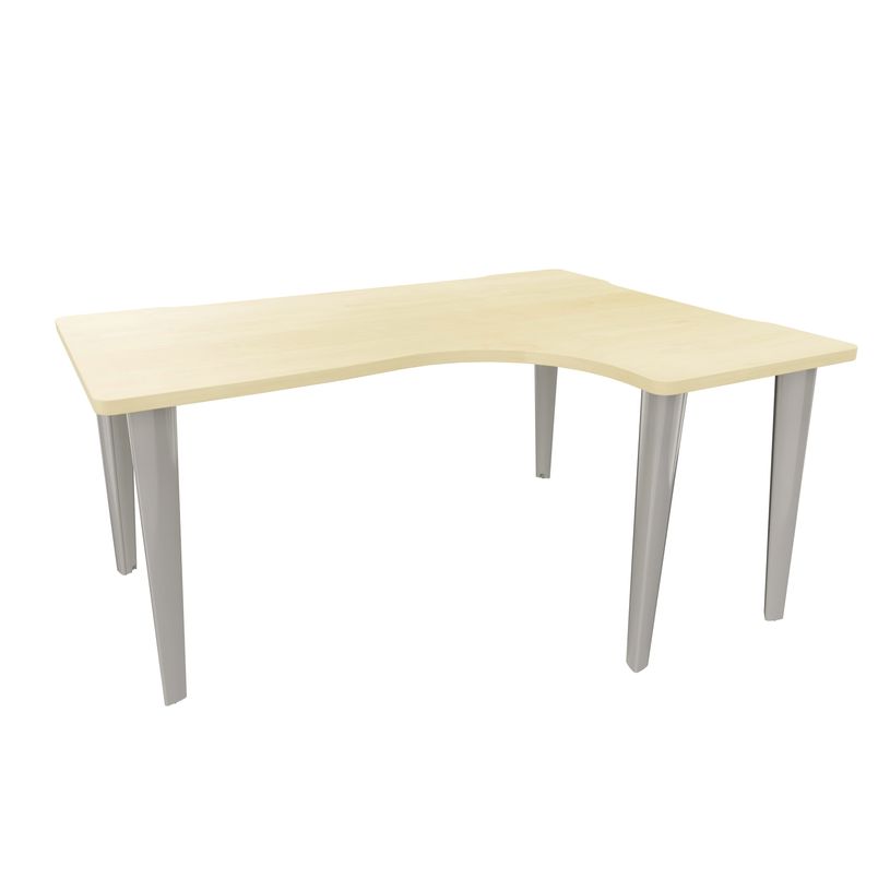 2012349455906-Bureau compact 90° à droite EVIDENCE - Pieds aluminium - Plateau imitation érable-P_79441376_1-0