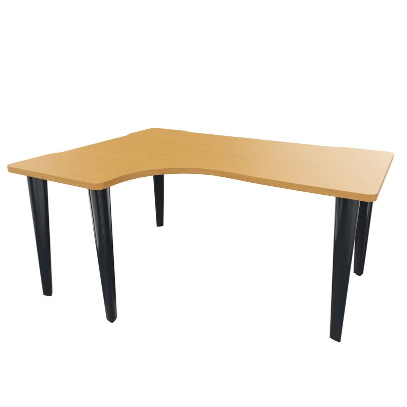 2012349456026-Bureau compact 90° à gauche EVIDENCE - Pieds anthracites - Plateau imitation hêtre-P_79441382_1-0