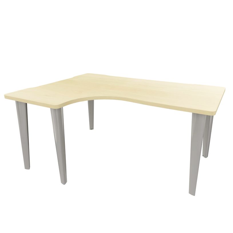 2012349456200-Bureau compact 90° à gauche EVIDENCE - Pieds aluminium - Plateau imitation érable-P_79441391_1-0